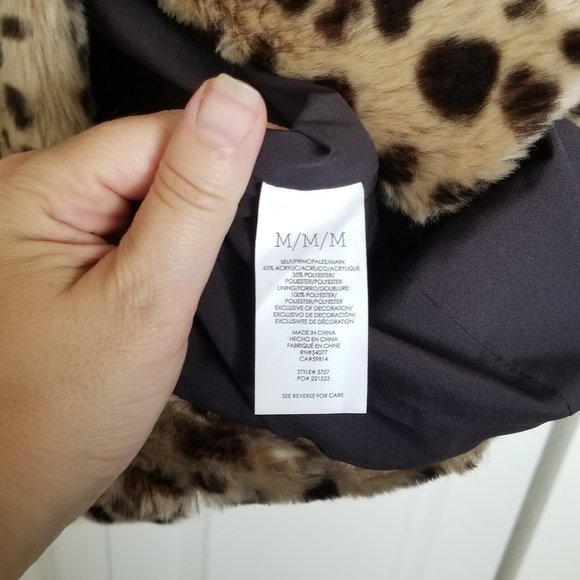 EUC CAbi Josephine Leopard Fur Coat Size Medium - Picture 6 of 7